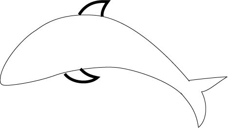 How to draw a dolphin step 3
